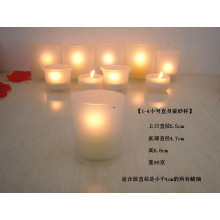 high-temperature resistent frosted glass angle candle holders